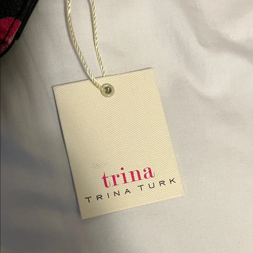 Trina Turk Black Multicolor Confetti Wallet with Hot Pink Flap - Picture 6 of 7